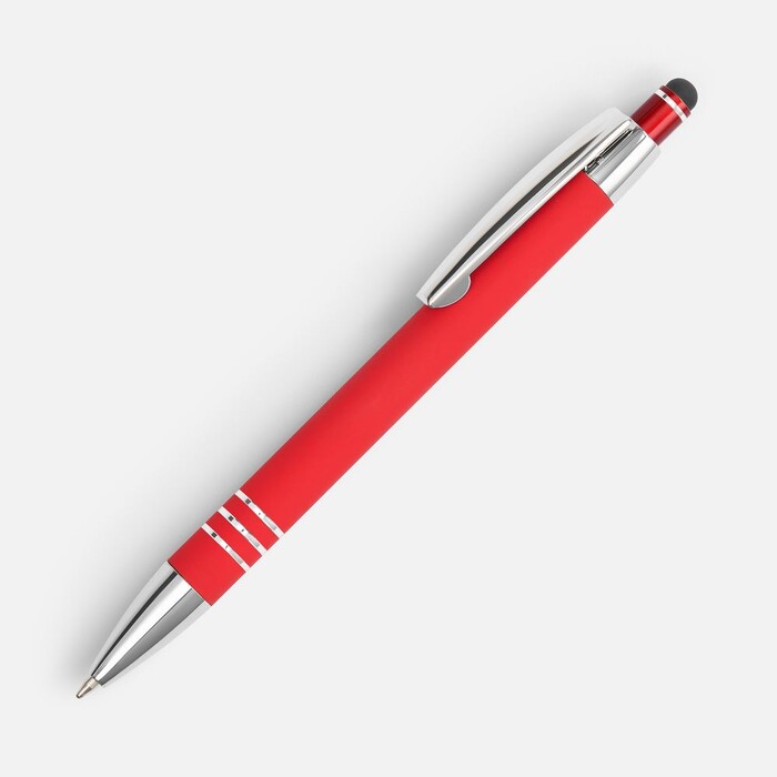 Ручка шариковая Sansen Soft Touch со стилусом, красная G-19661.50 фото 1