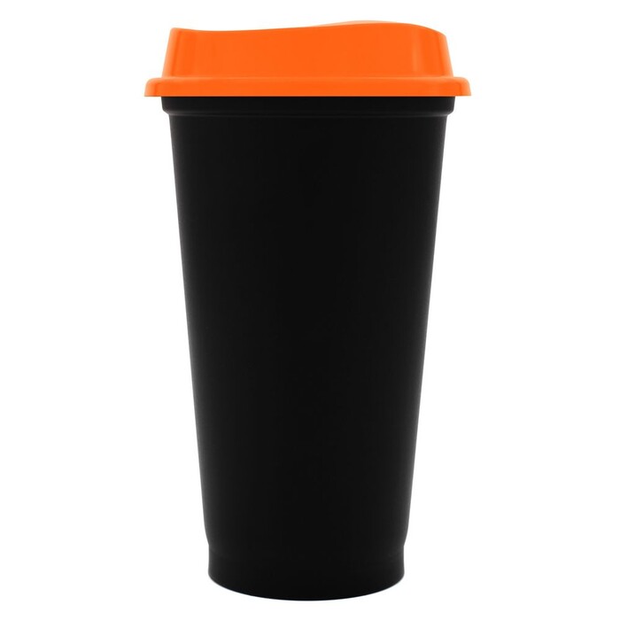 Стакан с крышкой Color Cap Black, черный с оранжевым G-20996.20 фото 1
