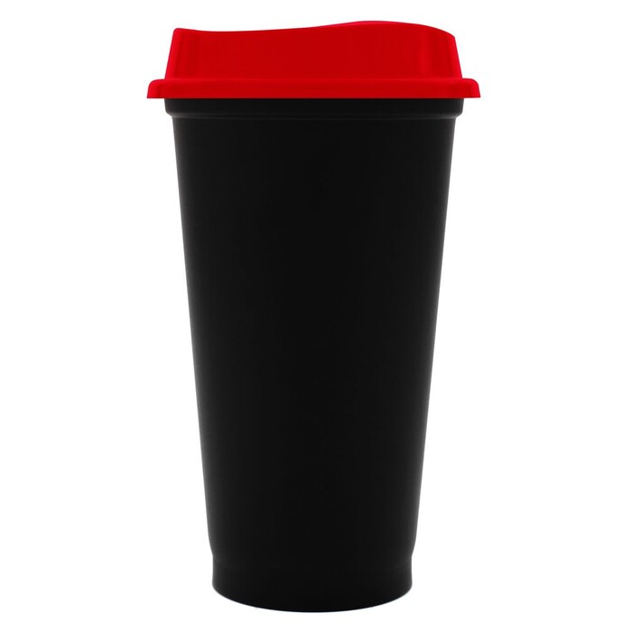 Стакан с крышкой Color Cap Black, черный с красным G-20996.50 фото 1