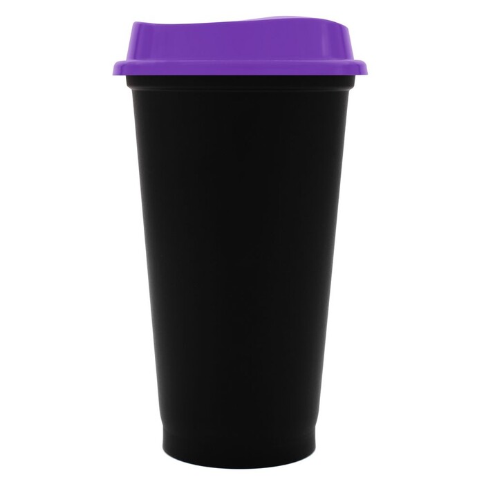 Стакан с крышкой Color Cap Black, черный с фиолетовым G-20996.70 фото 1