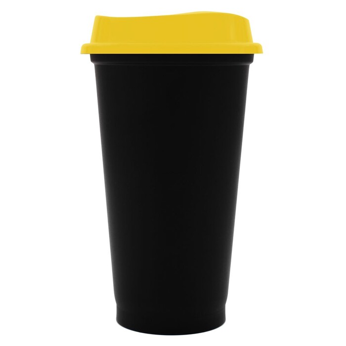 Стакан с крышкой Color Cap Black, черный с желтым G-20996.80 фото 1