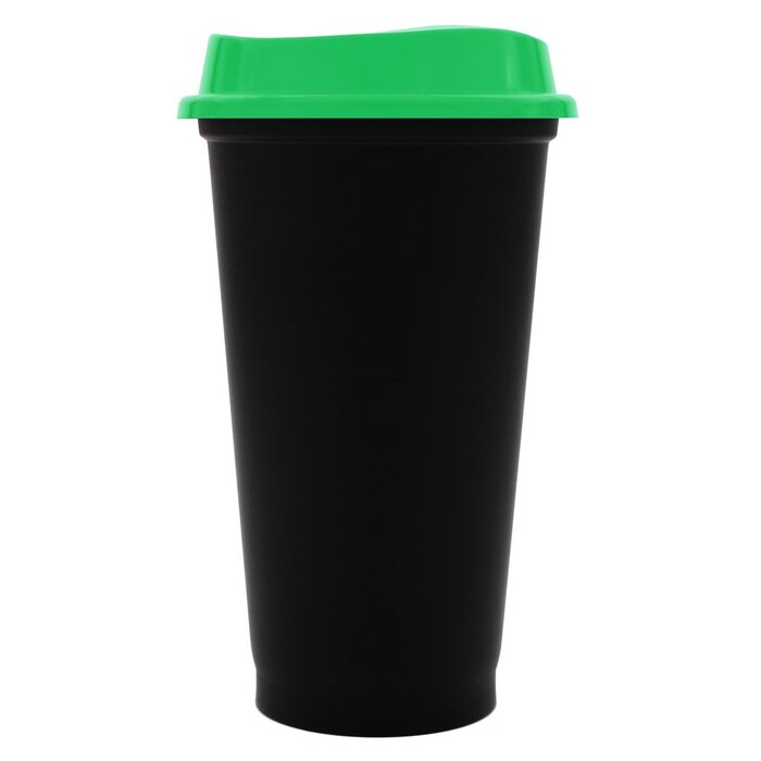 Стакан с крышкой Color Cap Black, черный с зеленым G-20996.90 фото 1