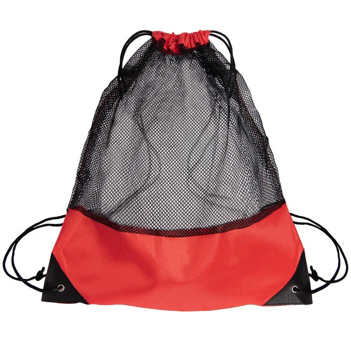 Рюкзак мешок с укреплёнными уголками Mesh, красный, 35*41 см, полиэстер 210D HG-16811/08 фото 1