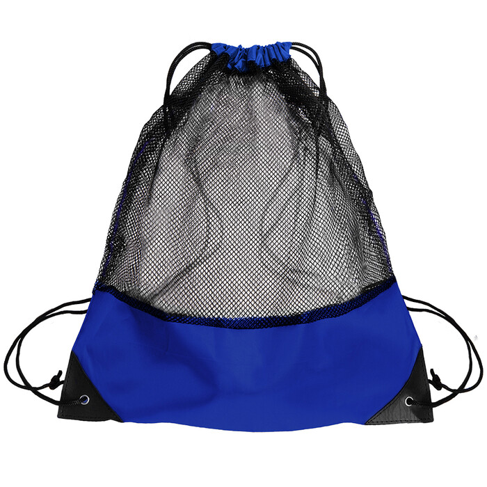 Рюкзак мешок с укреплёнными уголками Mesh, синий, 35*41 см, полиэстер 210D HG-16811/24 фото 1