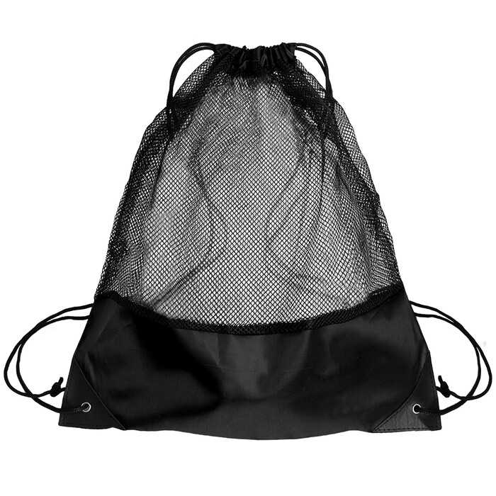 Рюкзак мешок с укреплёнными уголками Mesh, чёрный, 35*41 см, полиэстер 210D черный HG-16811/35 фото 1