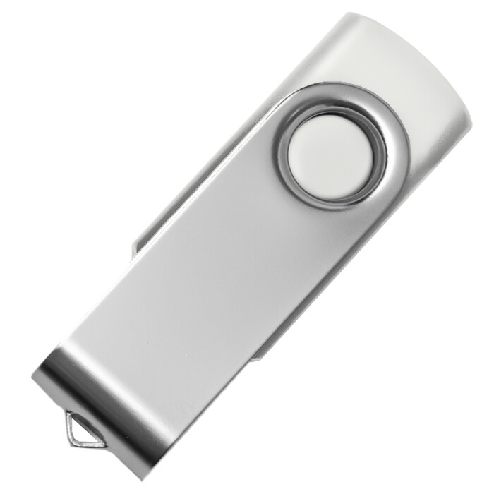 USB flash-карта DOT (8Гб), белый, 5,8х2х1,1см,пластик металл белый, серебристый HG-19328_8Gb/01 фото 1
