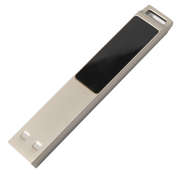 USB flash-карта LED с белой подсветкой (32Гб), серебристая, 6,6х1,2х0,45 см, металл HG-19341_32Gb фото 1