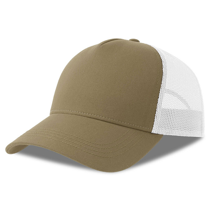 Бейсболка RAPPER COTTON-S, 5 клиньев, пластиковая застёжка хаки, белый HG-254179-S.141 фото 1