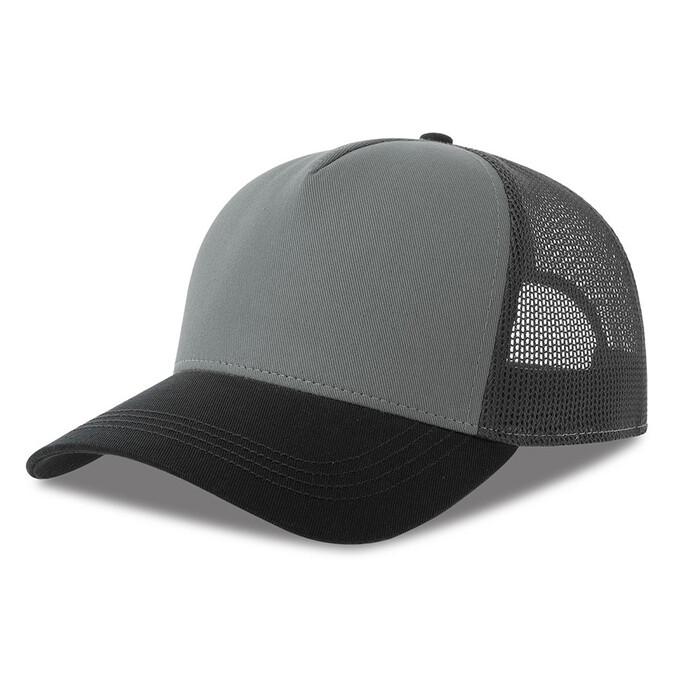 Бейсболка RAPPER COTTON-S, 5 клиньев, пластиковая застёжка серый, черный HG-254179-S.29335 фото 1
