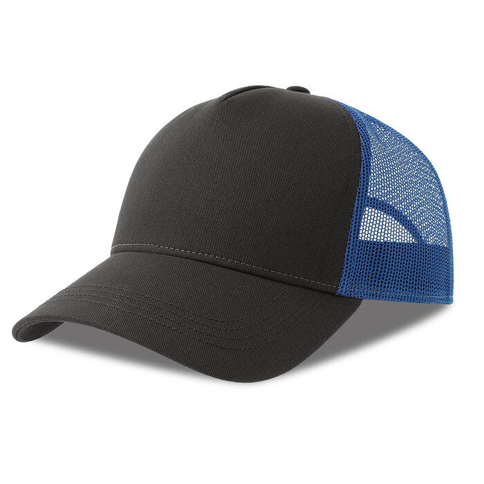 Бейсболка RAPPER COTTON-S, 5 клиньев, пластиковая застёжка тёмно-серый, синий HG-254179-S.325 фото 1