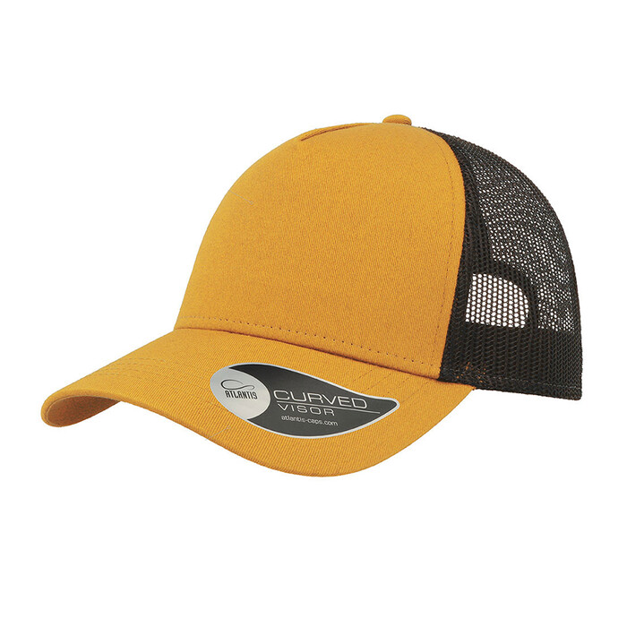 Бейсболка RAPPER COTTON, 5 клиньев, пластиковая застежка желтый, черный HG-254179.335 фото 1