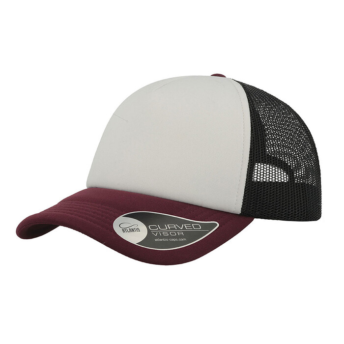 Бейсболка RAPPER, 5 клиньев, пластиковая застежка белый, черный, бордовый HG-25420.135 фото 1