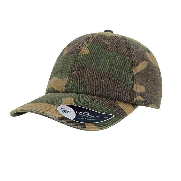 Бейсболка DAD HAT, 6 клиньев, металлическая застежка зеленый камуфляж HG-25462.15 фото 1