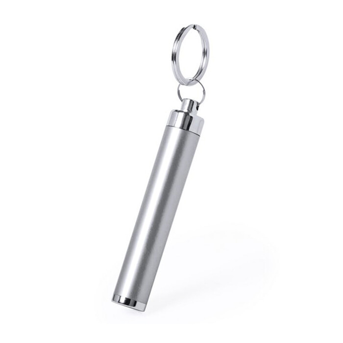 Брелок BIMOX с фонариком, серый, пластик, L=8,5 см, D=1.4 см серебристый HG-345834/47 фото 1