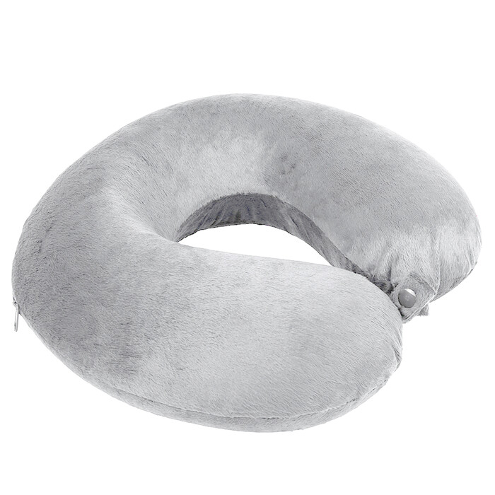 Подушка дорожная "SOFT"; memory foam, микрофибра,серый HG-62000/30 фото 1