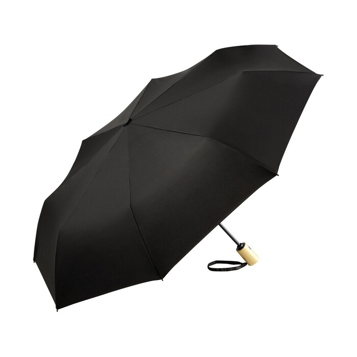 Зонт складной 5429 ÖkoBrella из бамбука, полуавтомат, черный OA-100155 фото 1