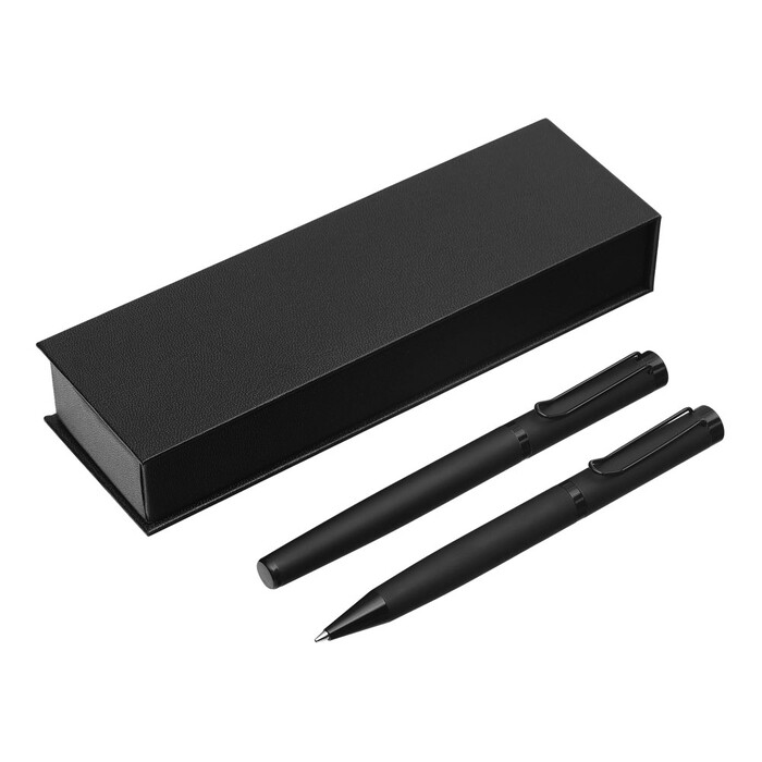 Подарочный набор из 2-х ручек "Black Lama" soft-touch, черный OA-180999 фото 1
