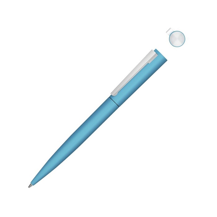 Металлическая шариковая ручка soft touch "Brush gum", голубой OA-187991.12 фото 1