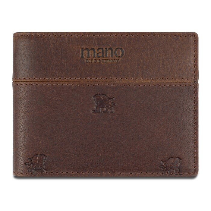 Портмоне Mano "Don Leon", натуральная кожа в коричневом цвете, 11 х 8,6 см OA-191920241 фото 1