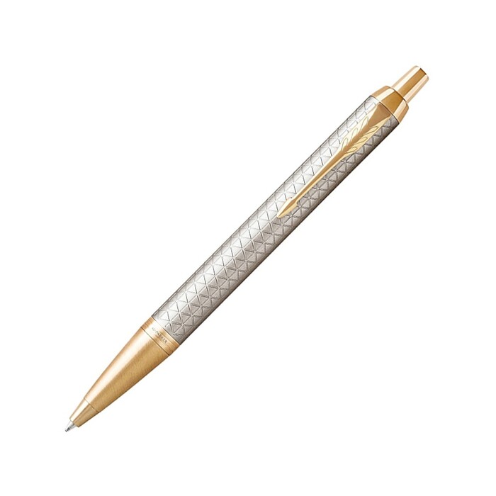 Шариковая ручка Parker IM Premium Warm Silver (grey)  GT, стержень: M, цвет чернил: blue, в подарочной упаковке. серый, золотистый, серебристый OA-1931687 фото 1
