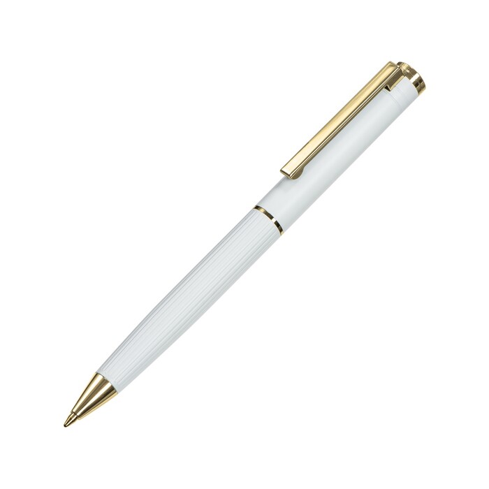 Шариковая металлическая ручка с золотистым слоем "Monarch Gold", белая OA-21005.06 фото 1