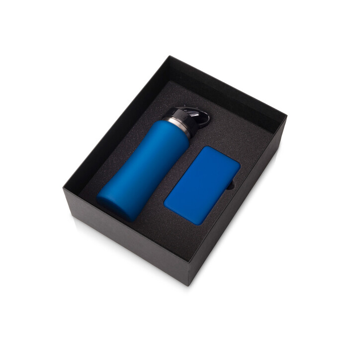 Подарочный набор с бутылкой для воды и повербанком С2, 10000 mAh, синий OA-210072.07 фото 1