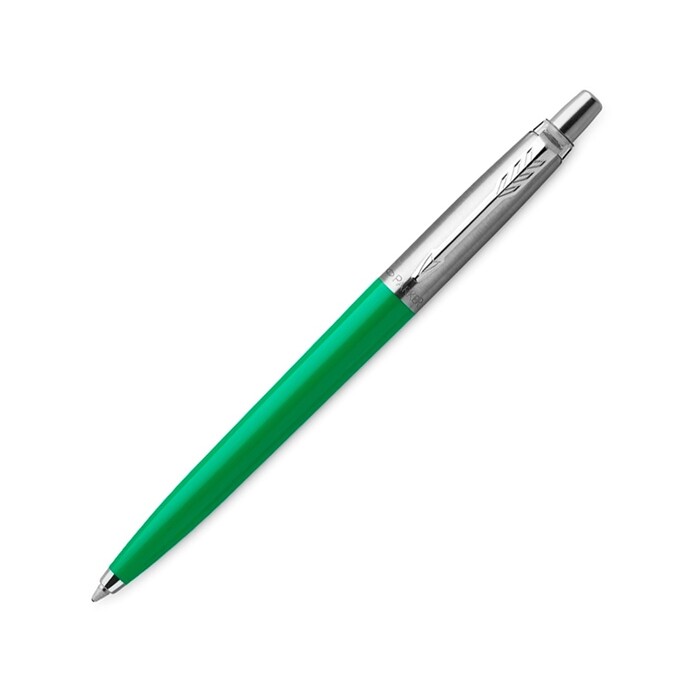 Шариковая ручка Parker Jotter, цвет GREEN, цвет чернил синий, толщина линии M , в подарочной коробке зеленый, серебристый OA-2111184 фото 1