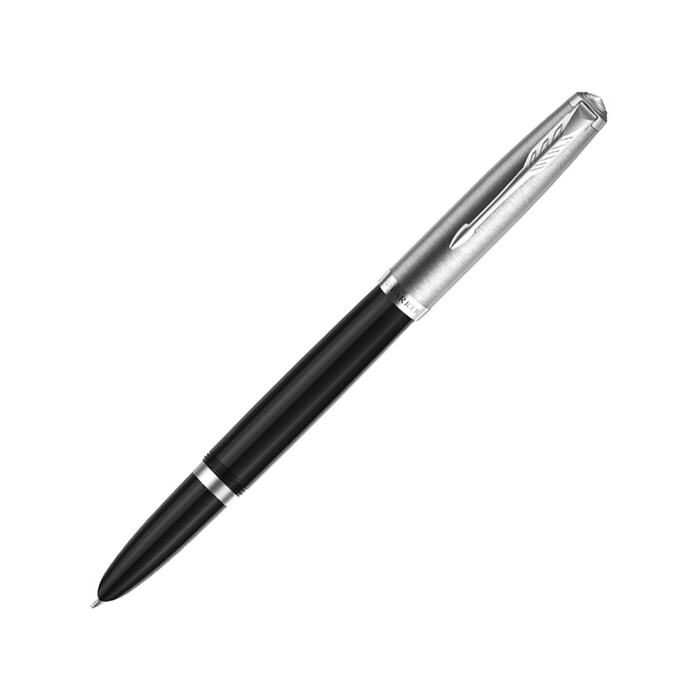 Перьевая ручка Parker 51 CORE BLACK CT, перо: F, цвет чернил: black, в подарочной упаковке. черный, серебристый OA-2123491 фото 1
