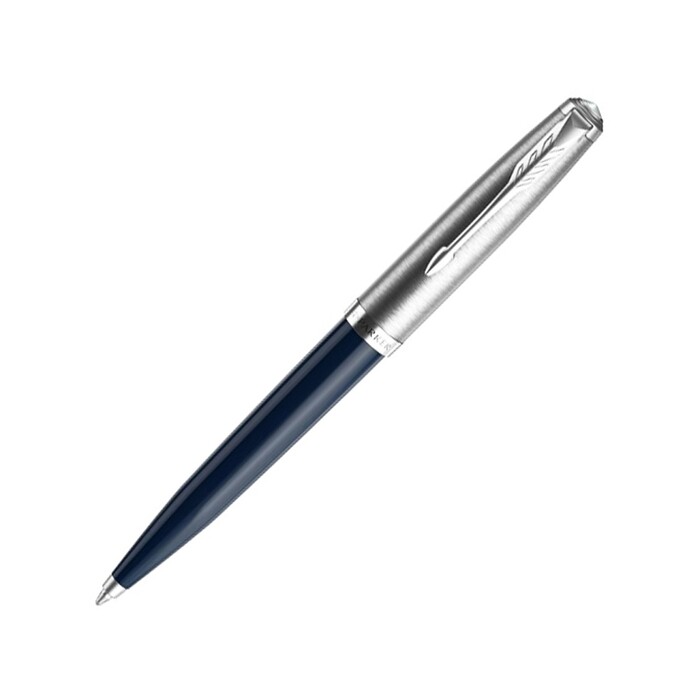 Шариковая ручка Parker 51 CORE MIDNIGHT BLUE CT, стержень: M, цвет чернил: black, в подарочной упаковке. темно-синий, серебристый OA-2123503 фото 1