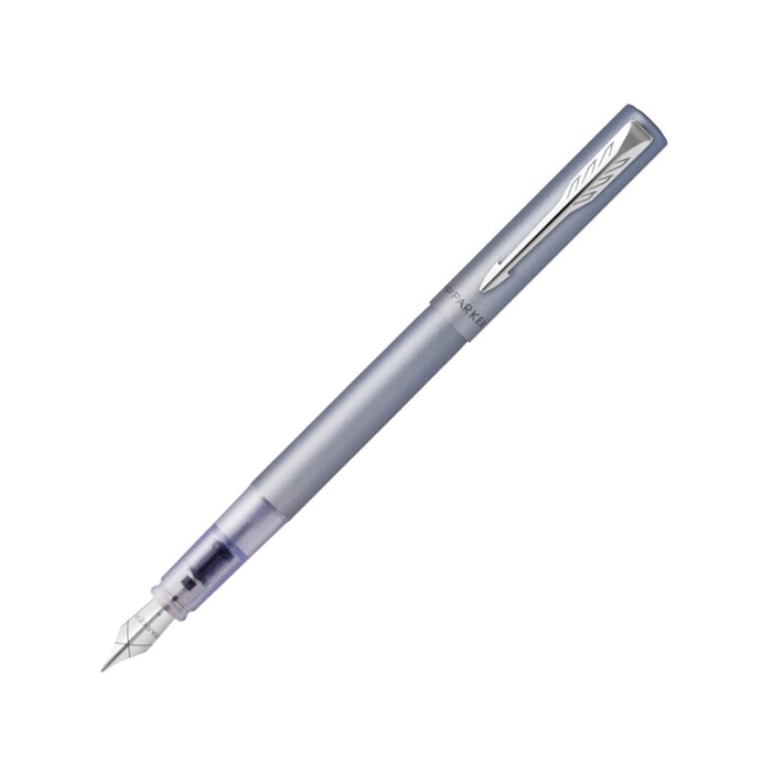 Перьевая ручка Parker Vector XL Silver Blue CT, цвет чернил blue, перо: F/M, в подарочной упаковке. серебристый, серый OA-2159750 фото 1