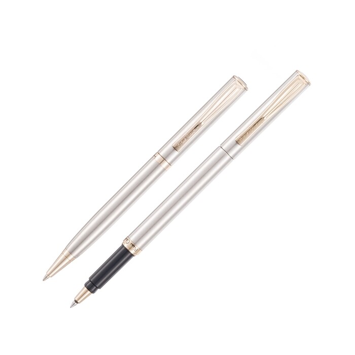 Набор Pierre Cardin PEN&PEN: ручка шариковая + роллер. Цвет - серебристый. Упаковка Е. OA-417455 фото 1