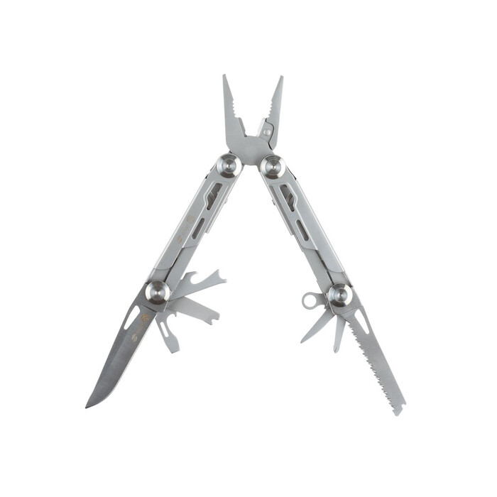 Мультитул Stinger, 105x45 мм, 12 функций, сталь, серебристый, в комплекте нейлоновый чехол OA-441105 фото 1