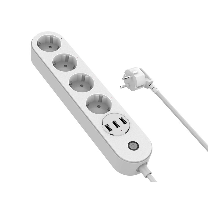 Умный сетевой фильтр HIPER IoT PS43/Wi-Fi 2,4 ГГц/4 розетки и 3 USB порта/2500Вт/10А IoT PS43 белый OA-521188 фото 1