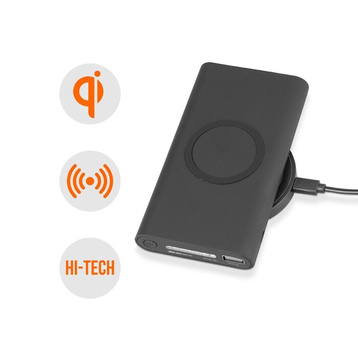 Портативный набор с беспроводным зарядным устройством (power bank) "Force", 8000 mAh черный OA-590907p фото 1