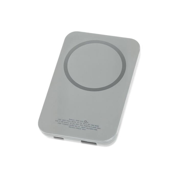 Магнитный беспроводной внешний аккумулятор "MagnetIQ", 5000 mah, 10 W, серый Cool gray 7C OA-590970 фото 1