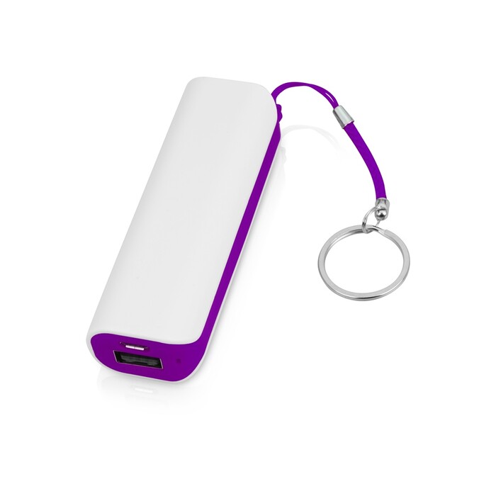 Портативное зарядное устройство (power bank) Basis, 2000 mAh, белый/фиолетовый OA-592428 фото 1