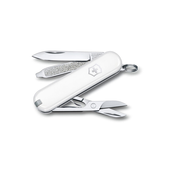 Нож-брелок VICTORINOX Classic SD Colors "Falling Snow", 58 мм, 7 функций, белый OA-601173 фото 1