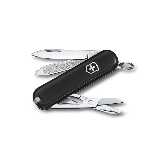 Нож-брелок VICTORINOX Classic SD Colors "Dark Illusion", 58 мм, 7 функций, чёрный черный OA-601177 фото 1