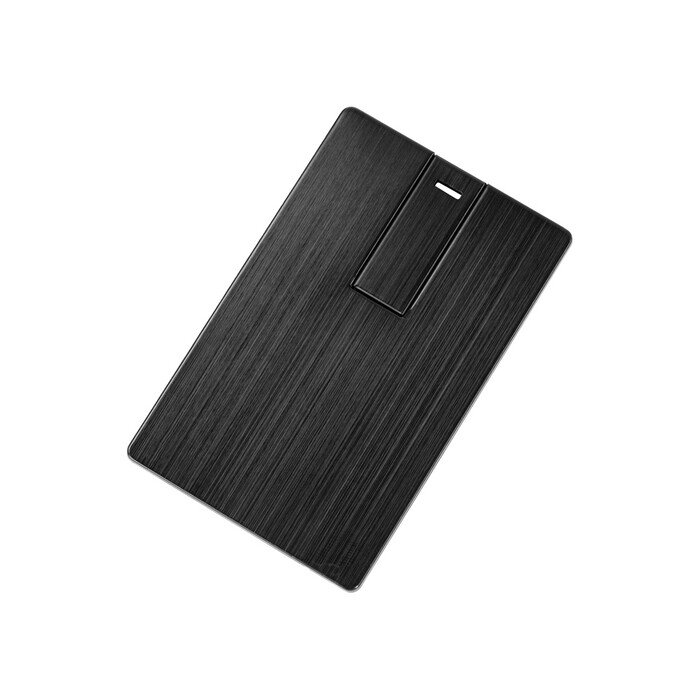 Флеш-карта USB 2.0 16 Gb в виде металлической карты "Card Metal", черный OA-623116 фото 1