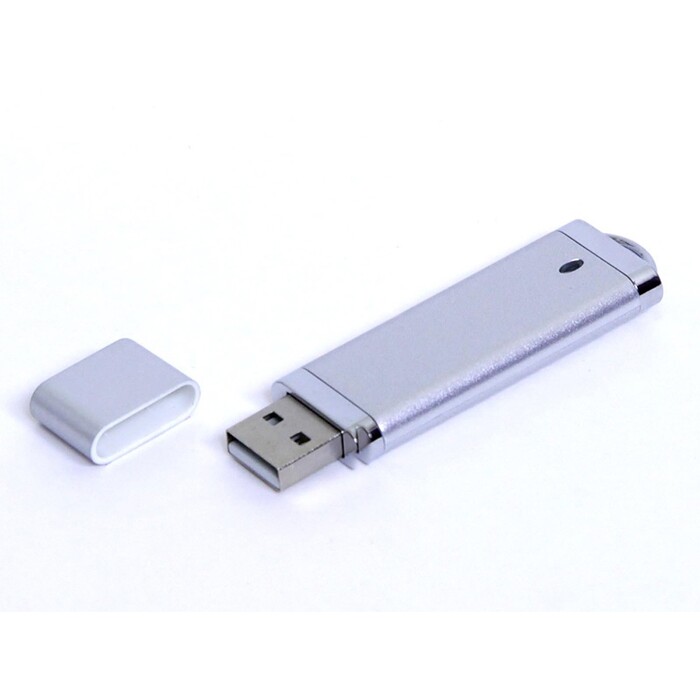 USB-флешка промо на 128 Гб прямоугольной классической формы, серебро серебристый OA-6502.128.00 фото 1
