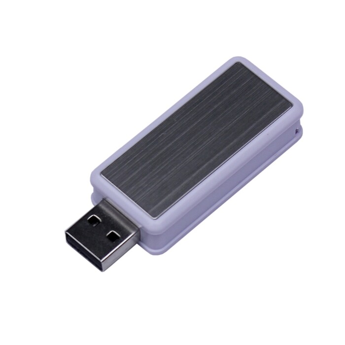 USB-флешка промо на 32 Гб прямоугольной формы, выдвижной механизм, белый OA-6534.32.06 фото 1
