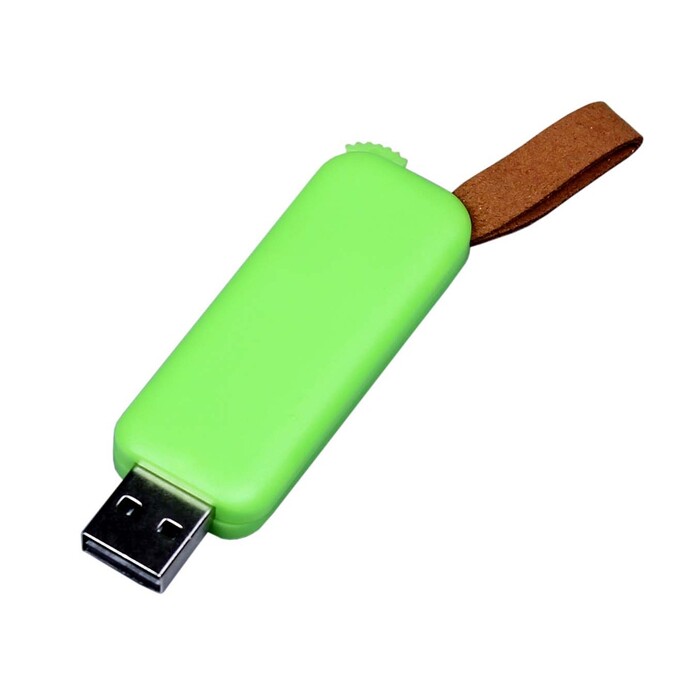 USB-флешка промо на 32 Гб прямоугольной формы, выдвижной механизм, зеленый OA-6544.32.03 фото 1