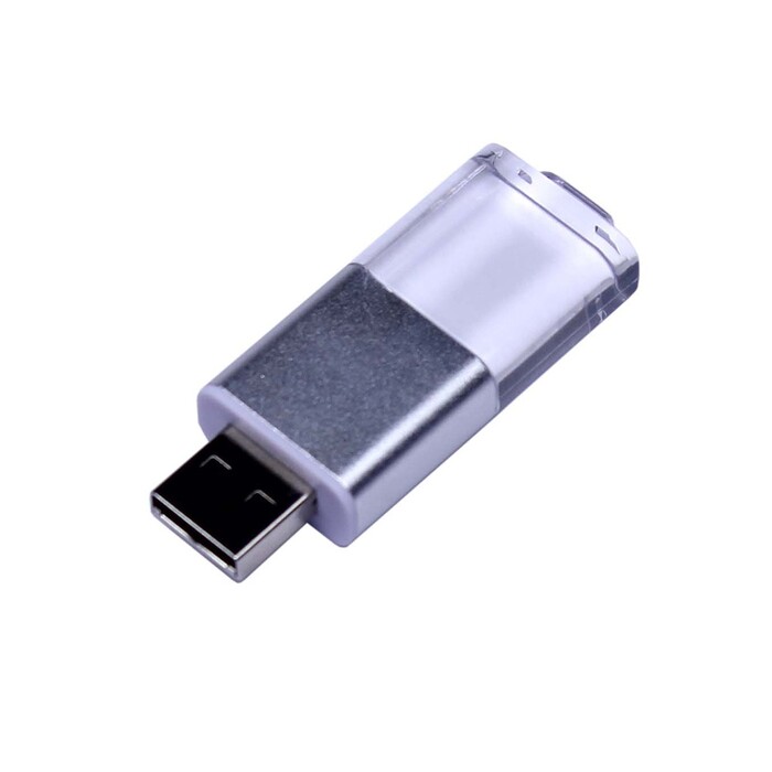 USB-флешка промо на 16 Гб прямоугольной формы, выдвижной механизм, белый OA-6580.16.06 фото 1