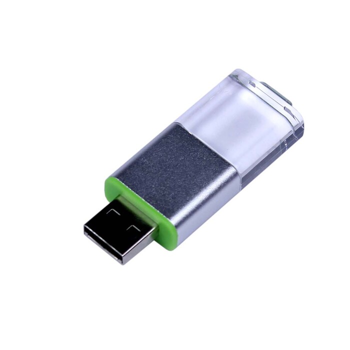 USB-флешка промо на 32 Гб прямоугольной формы, выдвижной механизм, зеленый OA-6580.32.03 фото 1