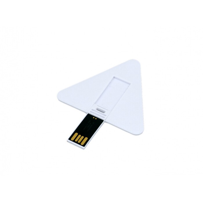 USB-флешка на 16 Гб в виде пластиковой карточки треугольной формы, белый OA-6588.16.06 фото 1