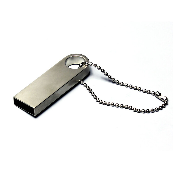 USB 2.0-флешка на 128 Гб с мини чипом и круглым отверстием, серебристый OA-6589.128.00 фото 1