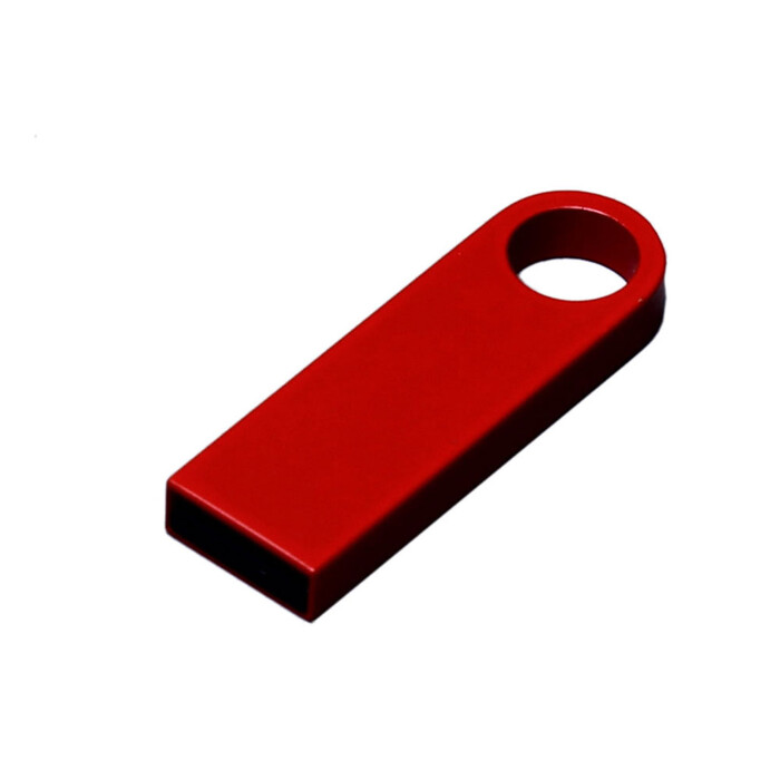 USB 2.0-флешка на 128 Гб с мини чипом и круглым отверстием, красный OA-6589.128.01 фото 1