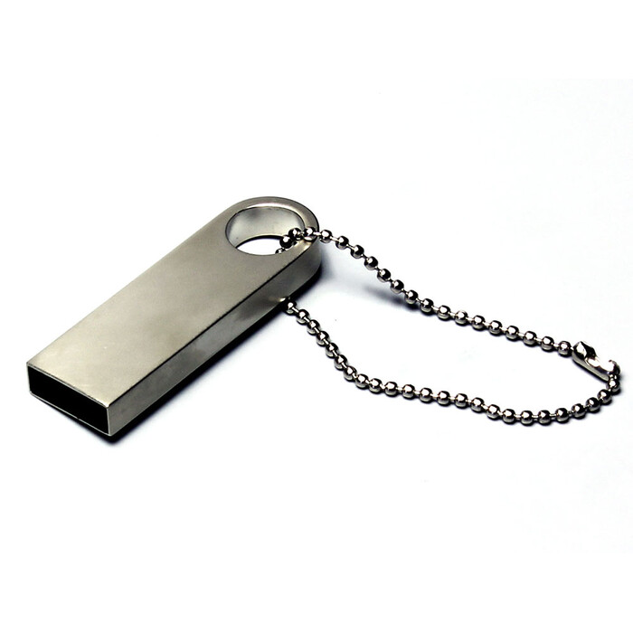 USB 2.0-флешка на 512 Мбайт с мини чипом и круглым отверстием, серебристый OA-6589.512.00 фото 1