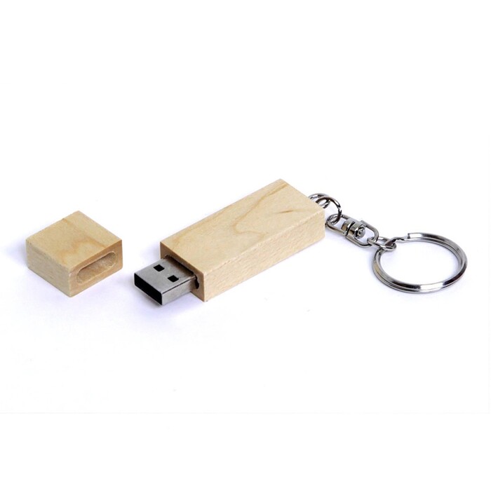 USB-флешка на 16 Гб прямоугольная форма, колпачек с магнитом, натуральный OA-6602.16.06 фото 1