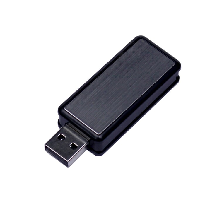 USB-флешка промо на 32 Гб прямоугольной формы, выдвижной механизм, черный OA-6634.32.07 фото 1